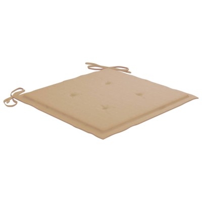 Sillas de jardín 4 uds madera maciza de teca con cojines beige