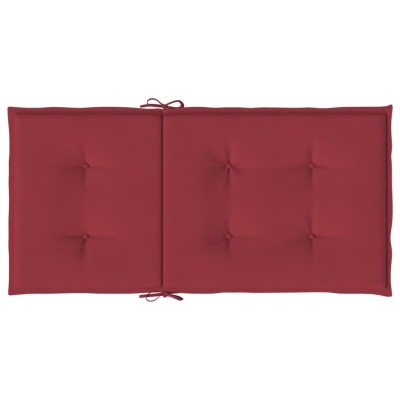 Cojín silla jardín respaldo bajo 6 uds tela Oxford rojo tinto