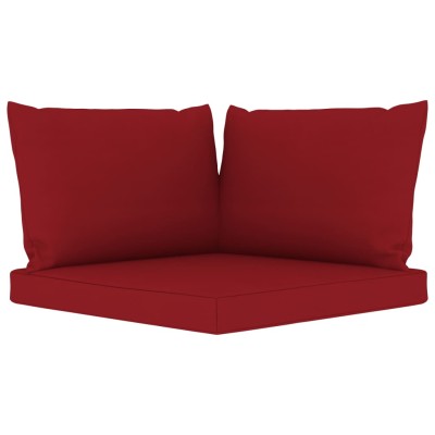 Set de muebles de jardín 6 pzs madera impregnada cojines rojos