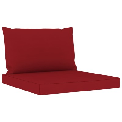 Set de muebles de jardín 6 pzs madera impregnada cojines rojos