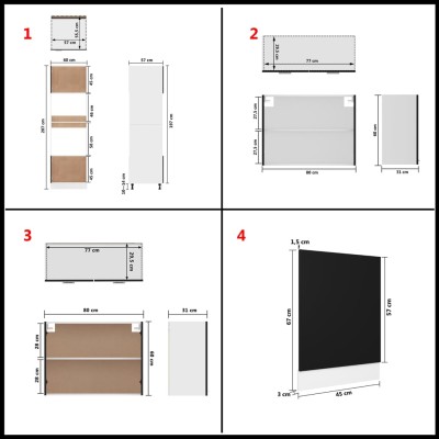 Juego de muebles de cocina 7 piezas madera de ingeniería negro