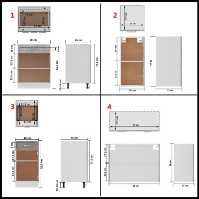 Juego muebles de cocina 8 pzas madera ingeniería gris hormigón