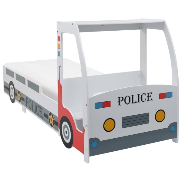 Cama infantil coche de policía colchón 7 zonas H2 90x200 cm