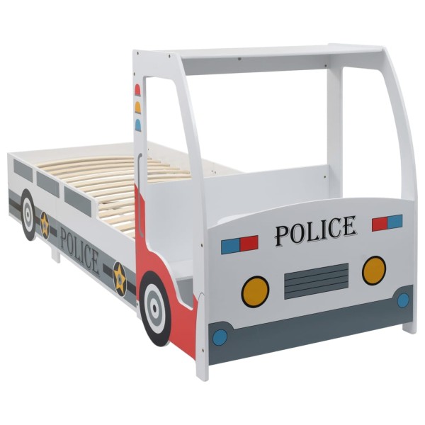 Cama infantil coche de policía colchón 7 zonas H2 90x200 cm