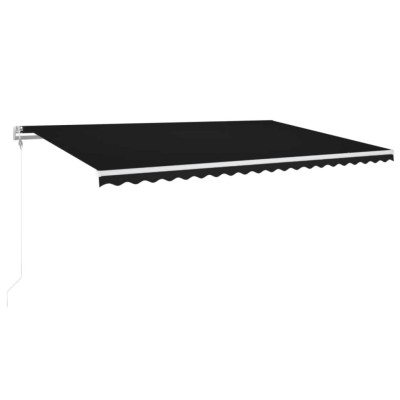 Toldo automático LED sensor de viento gris antracita 500x300 cm