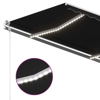 Toldo automático con LED sensor de viento antracita 400x300 cm