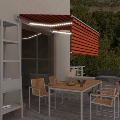 Toldo automático con persiana, LED y sensor de viento 3,5x2,5 m