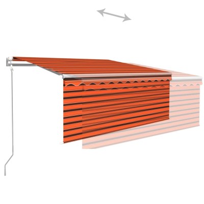 Toldo automático con persiana, LED y sensor de viento 3,5x2,5 m