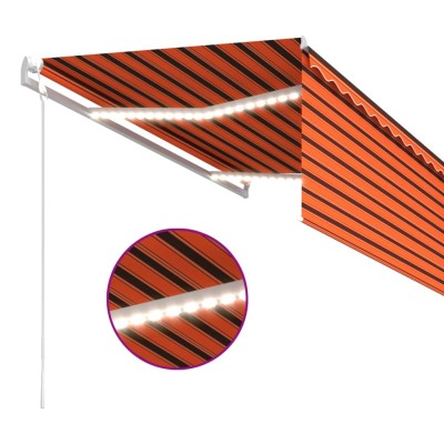 Toldo automático con persiana, LED y sensor de viento 3,5x2,5 m