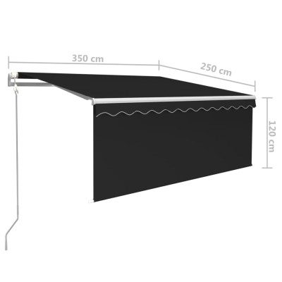 Toldo retráctil automático con persiana antracita 3,5x2,5 m