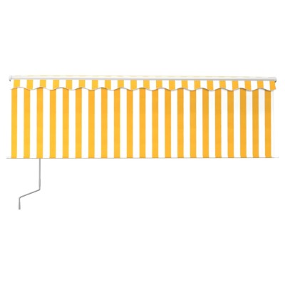 Toldo automático con persiana LED sensor viento amarillo 4x3 m