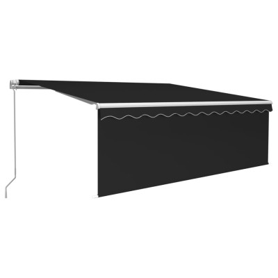 Toldo retráctil manual con persiana y LED antracita 4,5x3 m