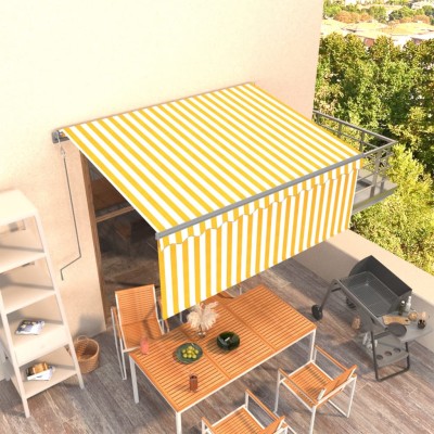 Toldo retráctil automático con persiana amarillo 3,5x2,5 m