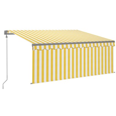 Toldo retráctil automático con persiana amarillo 3,5x2,5 m