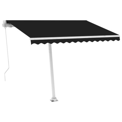 Toldo manual retráctil con luz LED antracita 300x250 cm