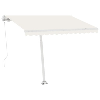 Toldo de pie retráctil manual crema 300x250 cm