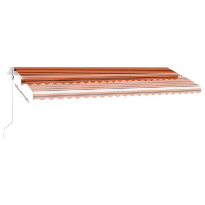 Toldo de pie automático naranja y marrón 500x300 cm