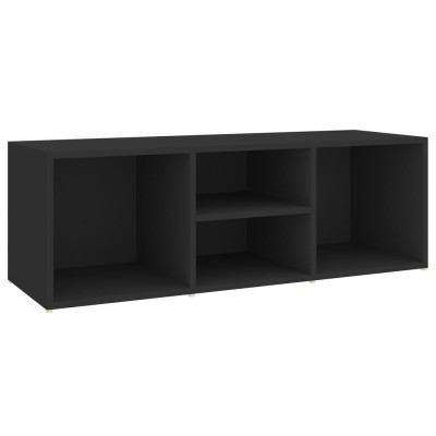 Banco zapatero de madera contrachapada negro 105x35x35 cm