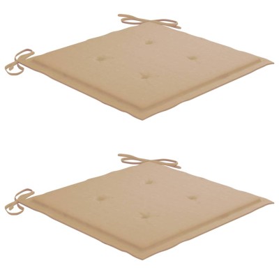 Sillas Batavia 2 uds teca maciza con cojines beige