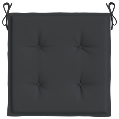 Cojines de silla de jardín 4 uds tela negro 40x40x3 cm