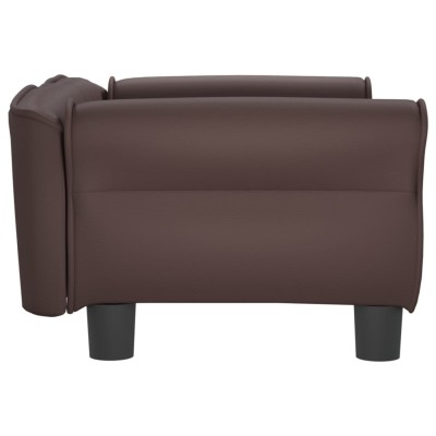 Cama para perros de cuero sintético marrón 70x45x30 cm