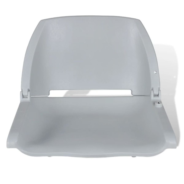 Asiento barco respaldo plegable sin cojín 2uds gris 41x51x48 cm