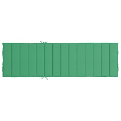 Cojín de tumbona de tela Oxford verde 200x60x3 cm