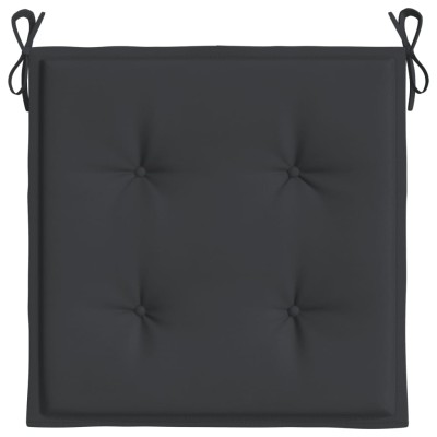 Cojines de silla de jardín 2 uds tela Oxford negro 40x40x3 cm