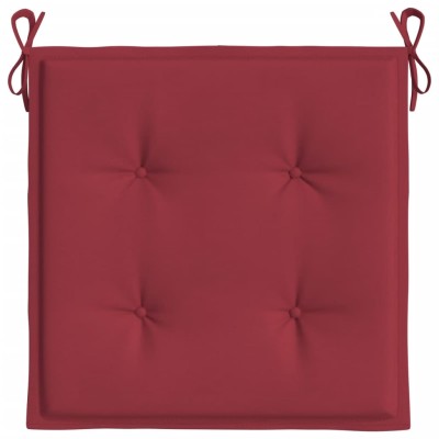 Cojines silla de jardín 2 uds tela Oxford rojo tinto 50x50x3 cm