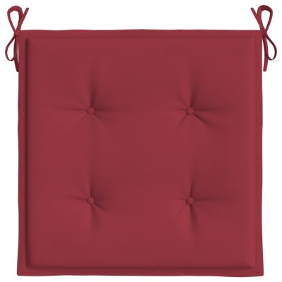 Cojines silla de jardín 4 uds tela Oxford rojo tinto 40x40x3 cm