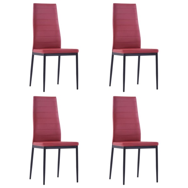 Conjunto de mesa y sillas de comedor 5 piezas color vino tinto