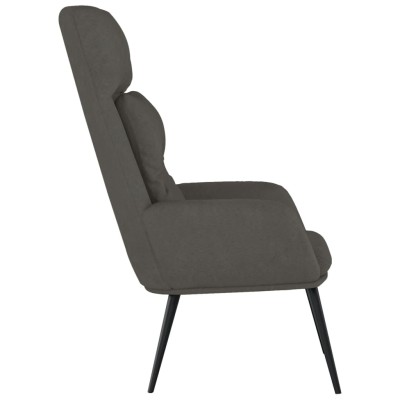 Sillón de relax de piel de ante sintética gris oscuro