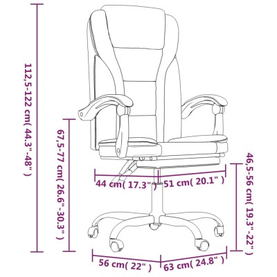 Silla de oficina reclinable cuero sintético blanco