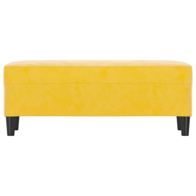 Banco de terciopelo amarillo 100x35x41 cm