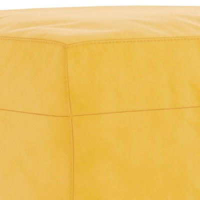 Banco de terciopelo amarillo 100x35x41 cm