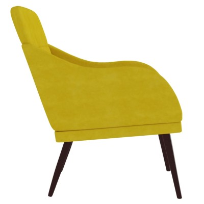 Sillón de terciopelo amarillo 63x76x80 cm