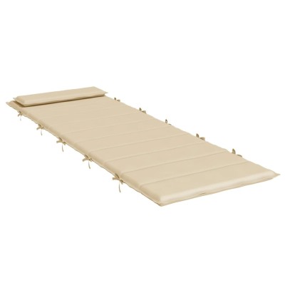 Cojín de tumbona de tela Oxford beige 180x60x3 cm