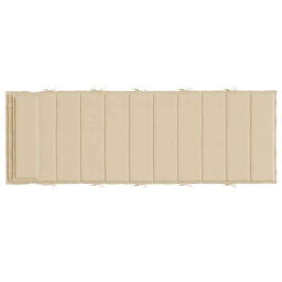 Cojín de tumbona de tela Oxford beige 180x60x3 cm