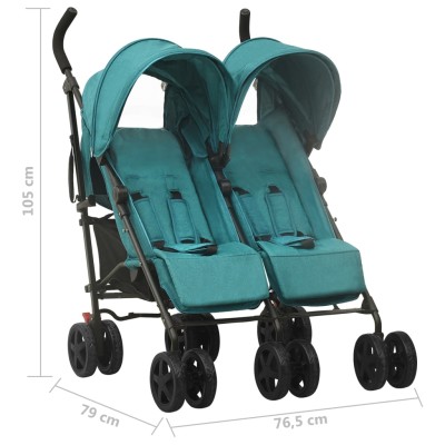 Carrito para gemelos de acero verde