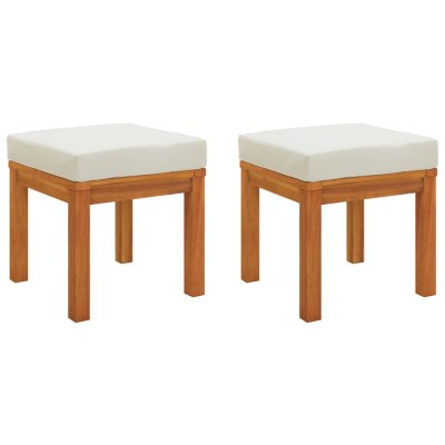 Set de comedor para jardín 3 piezas con cojines madera acacia