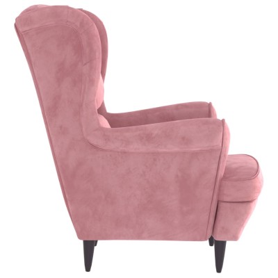 Sillón de terciopelo rosa