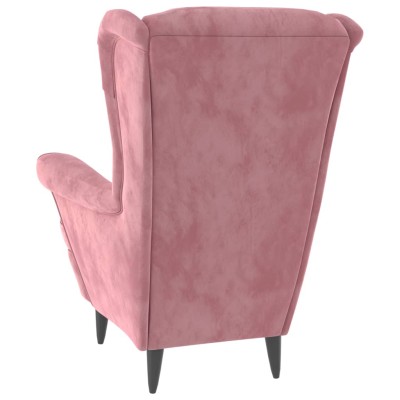 Sillón de terciopelo rosa