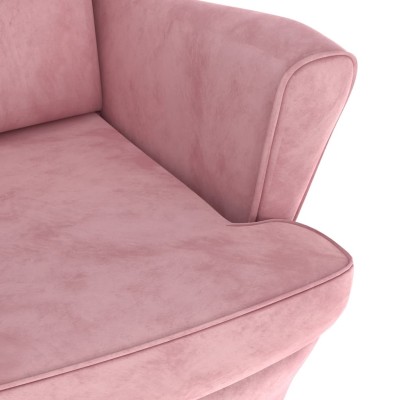 Sillón de terciopelo rosa