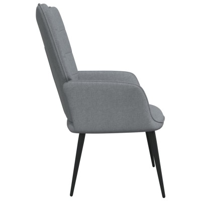 Silla de relajación con reposapiés tela gris claro