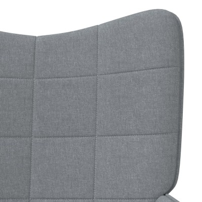 Silla de relajación con reposapiés tela gris claro