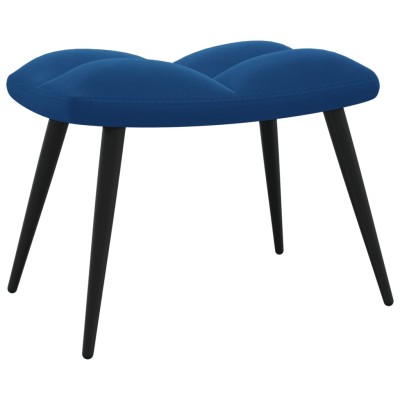 Silla de relajación con reposapiés terciopelo azul