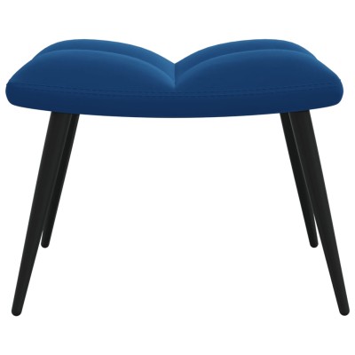 Silla de relajación con reposapiés terciopelo azul