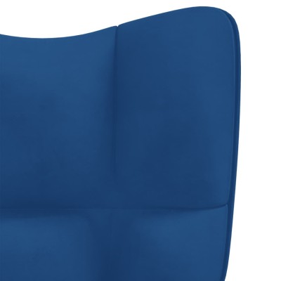 Silla de relajación con reposapiés terciopelo azul