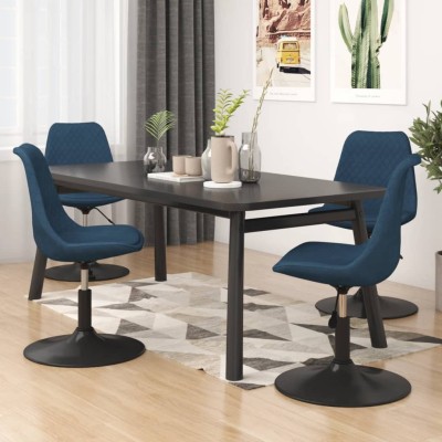 Sillas de comedor giratorias 4 unidades terciopelo azul