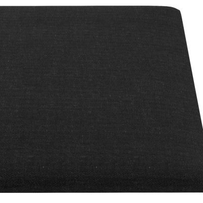 Paneles de pared 12 uds tela negro 30x15 cm 0,54 m²